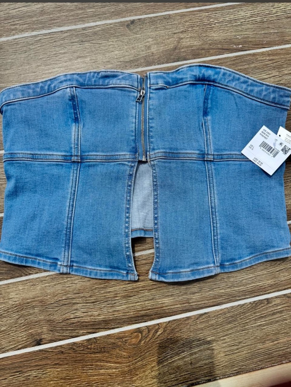 Women’s Light Blue Denim Corset Top